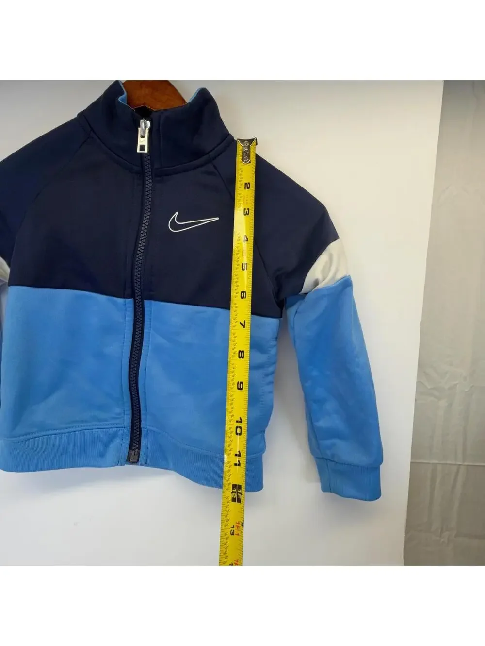 Nike Kids Track Jacket Blue Navy White‎ 24M 86-92CM Swoosh Logo Full Zip